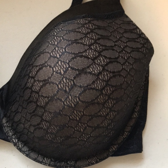 Sweet Nothings Maidenform Black nude lace underwire bra size 38DD - Picture 2 of 7